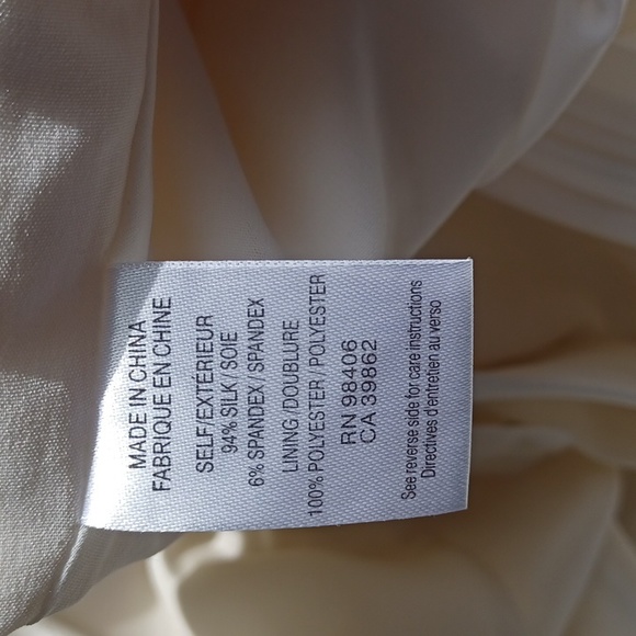 Theory "Anca" Basque White Gathered Silk Skirt W/Belt NEW- Sz. 2 - Picture 5 of 8